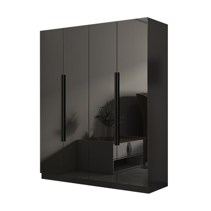 Modern Style Wardrobe Black Colour Glass Wardrobe Closet for Bedroom