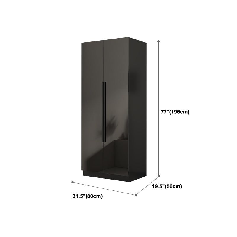 Modern Style Wardrobe Black Colour Glass Wardrobe Closet for Bedroom