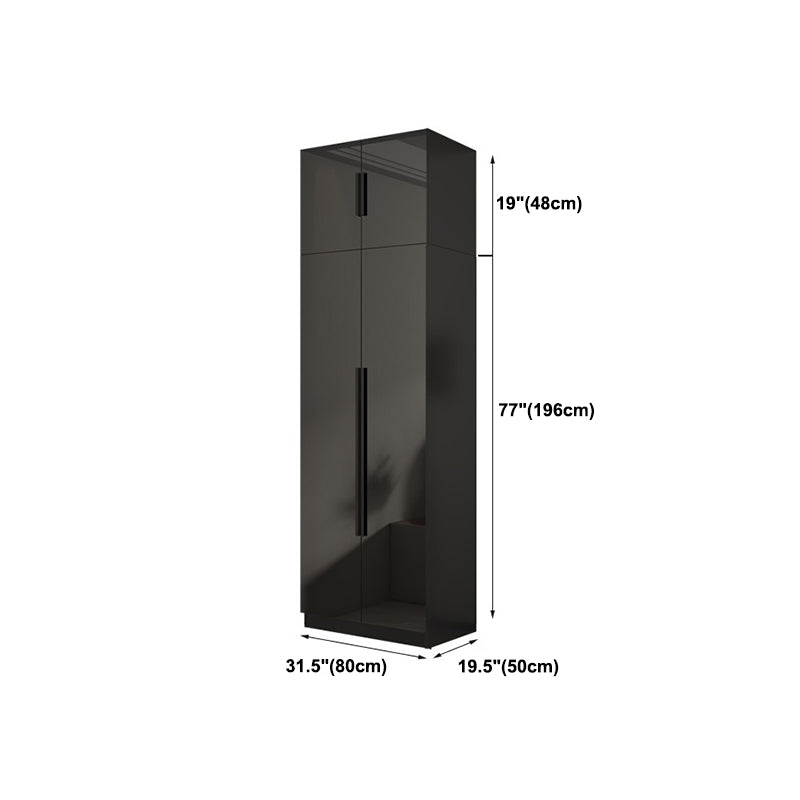 Modern Style Wardrobe Black Colour Glass Wardrobe Closet for Bedroom