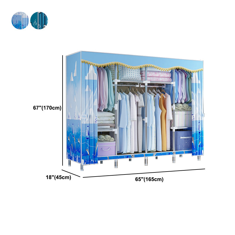 Modern Style Metal Wardrobe Bedroom Wardrobe Closet with Legs