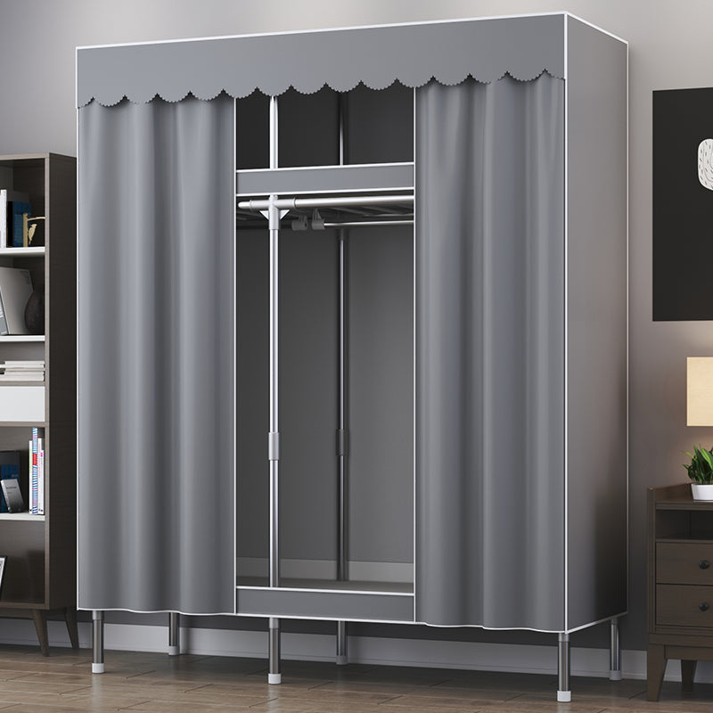 Modern Style Metal Wardrobe Bedroom Wardrobe Closet with Shelves