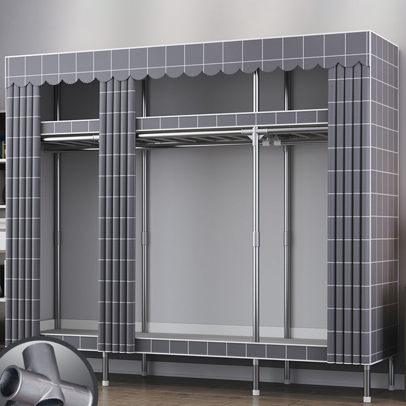 Modern Style Metal Wardrobe Bedroom Wardrobe Closet with Shelves
