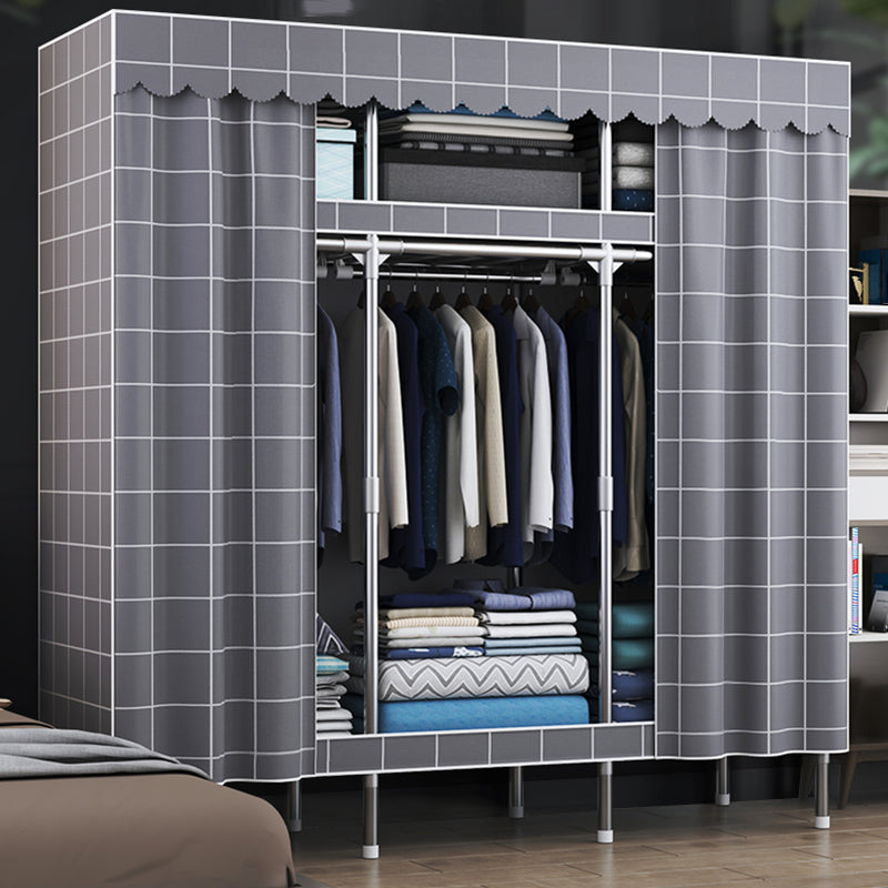 Modern Style Metal Wardrobe Bedroom Wardrobe Closet with Shelves