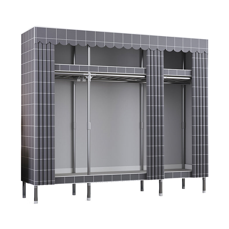 Modern Style Metal Wardrobe Bedroom Wardrobe Closet with Shelves