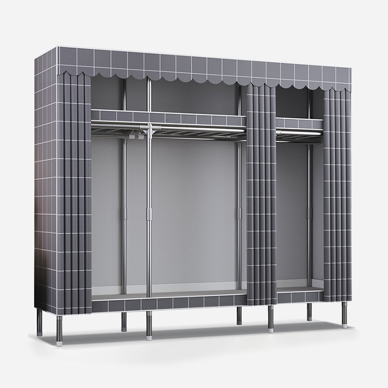 Modern Style Metal Wardrobe Bedroom Wardrobe Closet with Shelves