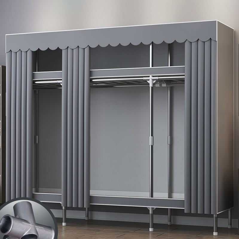 Modern Style Metal Wardrobe Bedroom Wardrobe Closet with Shelves