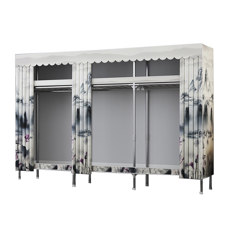 Modern Style Metal Wardrobe Bedroom Wardrobe Closet with Shelves