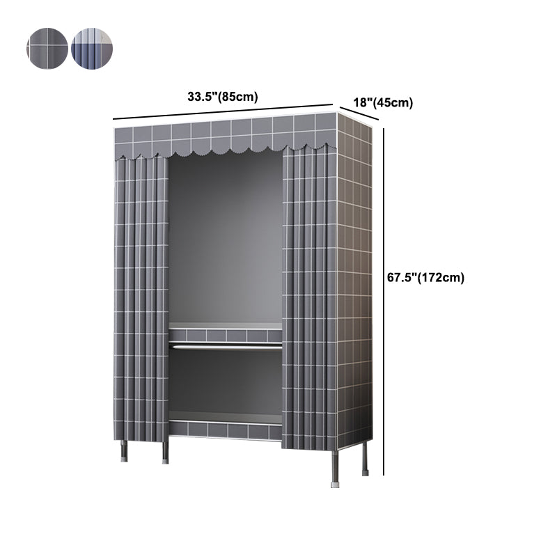 Modern Style Metal Wardrobe Bedroom Wardrobe Closet with Shelves