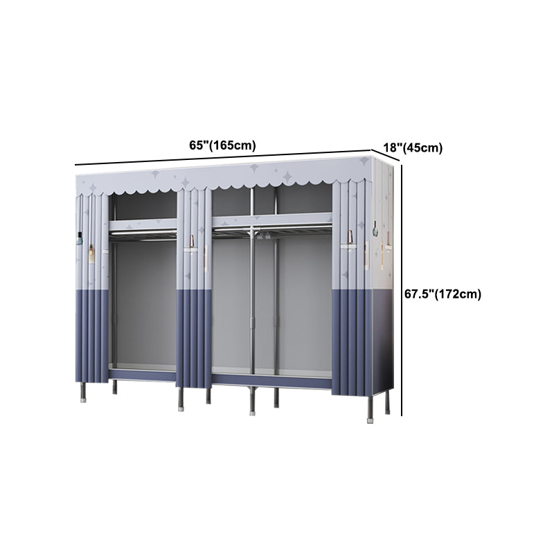 Modern Style Metal Wardrobe Bedroom Wardrobe Closet with Shelves