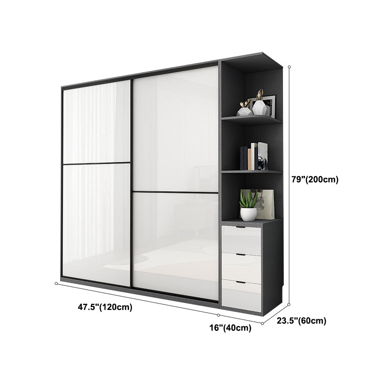 Modern Style Wardrobe White Color Wooden Wardrobe Closet for Home