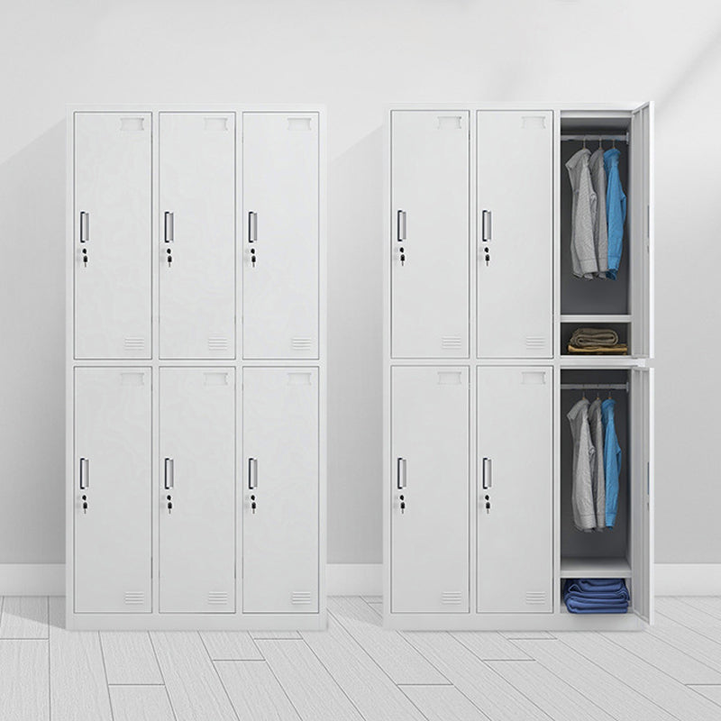 Modern Style Wardrobe White Metal Wardrobe Closet with Locks