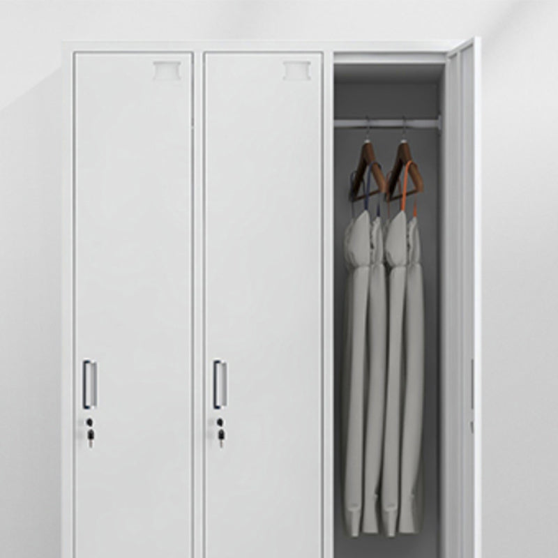 Modern Style Wardrobe White Metal Wardrobe Closet with Locks