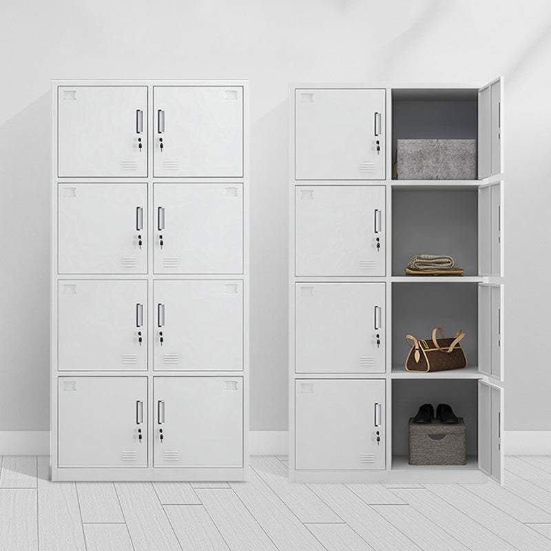 Modern Style Wardrobe White Metal Wardrobe Closet with Locks
