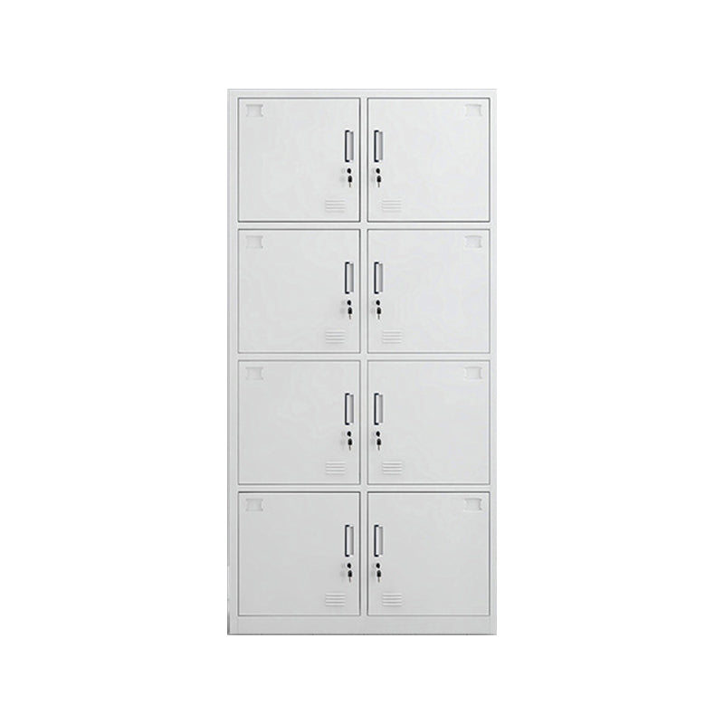 Modern Style Wardrobe White Metal Wardrobe Closet with Locks