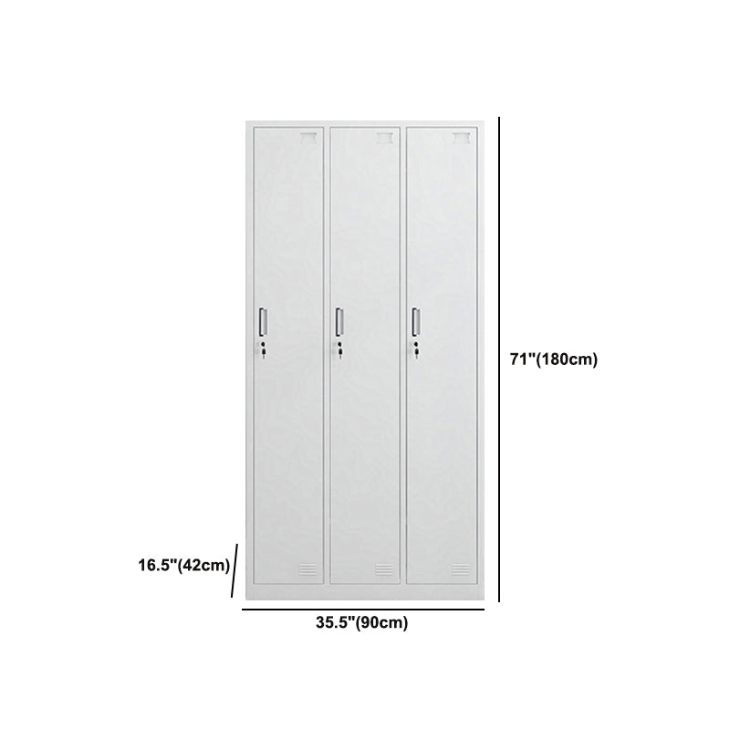Modern Style Wardrobe White Metal Wardrobe Closet with Locks