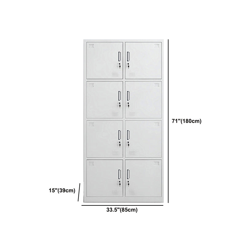 Modern Style Wardrobe White Metal Wardrobe Closet with Locks