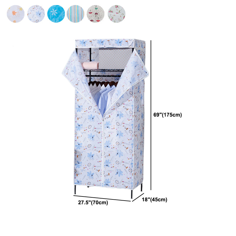 Modern Style Wardrobe Metal 2-Teir Adjustable Shelves Wardrobe Closet