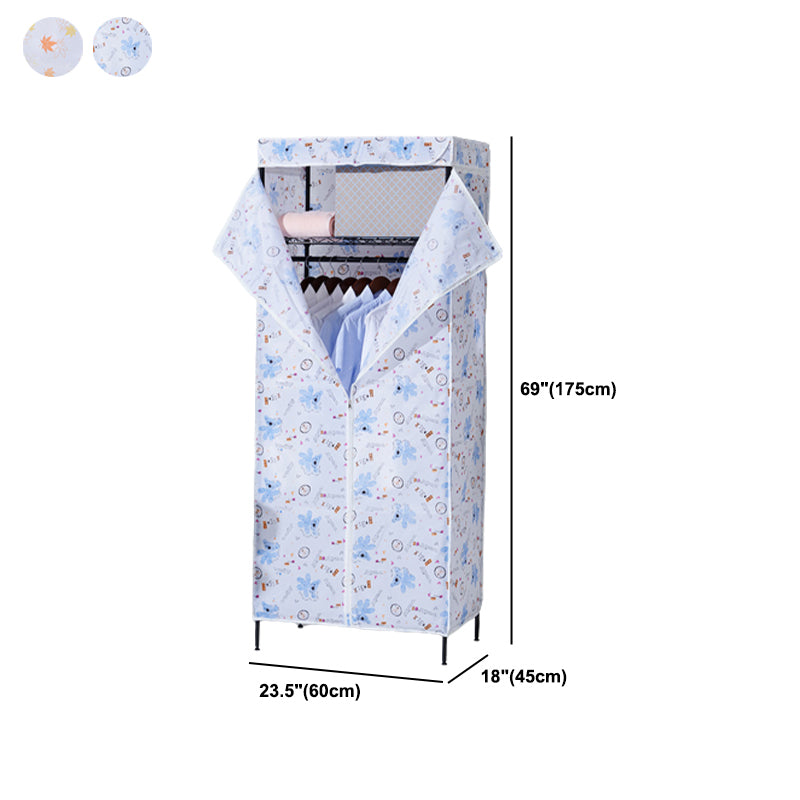 Modern Style Wardrobe Metal 2-Teir Adjustable Shelves Wardrobe Closet