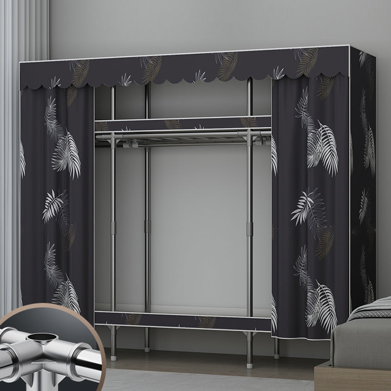 Modern Style Wardrobe Metal 2-Teir Wardrobe Closet for Bedroom