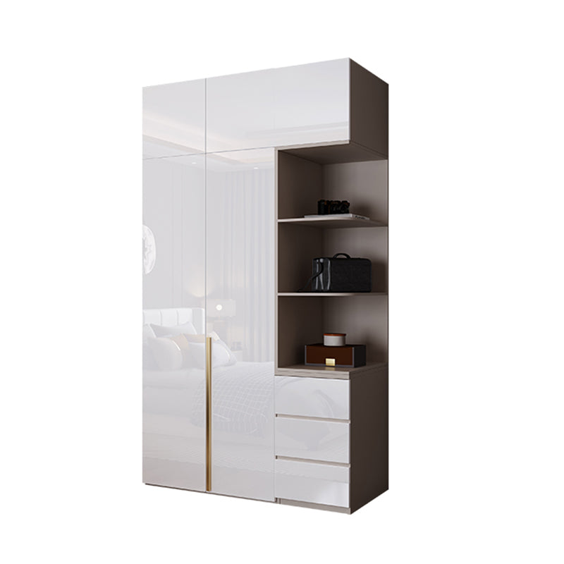 Contemporary Wooden Wardrobe White Colour Soft Close Door Wardrobe Closet