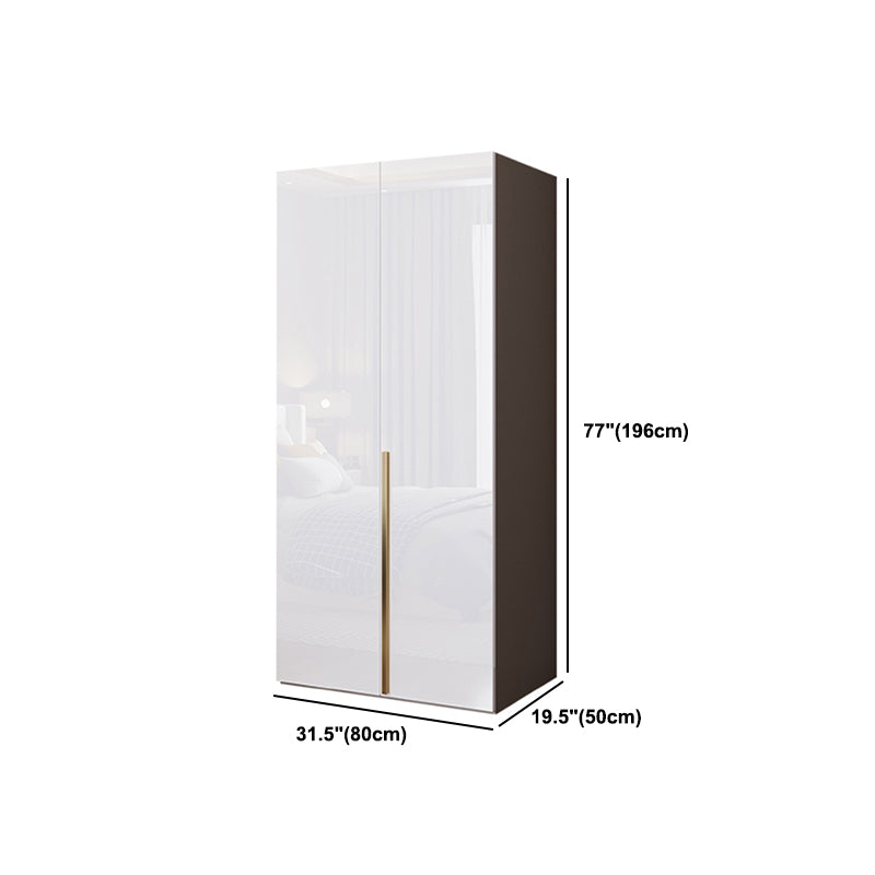 Contemporary Wooden Wardrobe White Colour Soft Close Door Wardrobe Closet