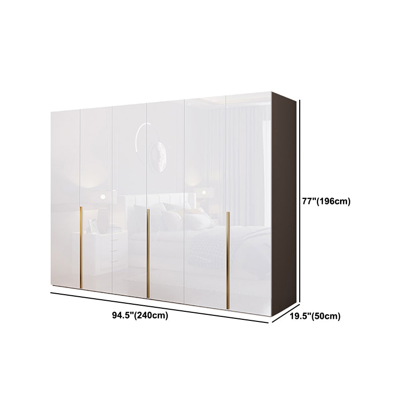 Contemporary Wooden Wardrobe White Colour Soft Close Door Wardrobe Closet