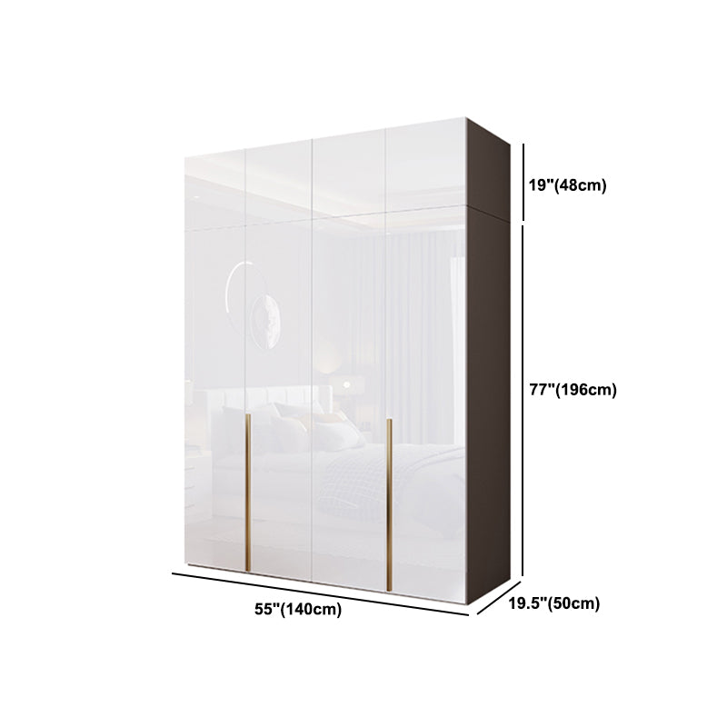 Contemporary Wooden Wardrobe White Colour Soft Close Door Wardrobe Closet