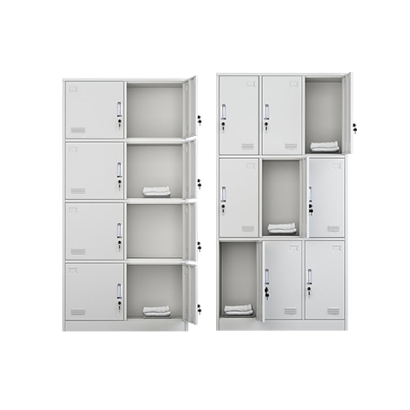 Grey Steel Wardrobe Armoire Contemporary Hinged Wardrobe Cabinet