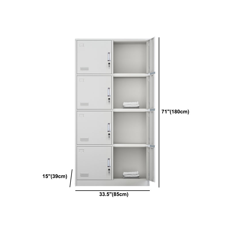 Grey Steel Wardrobe Armoire Contemporary Hinged Wardrobe Cabinet