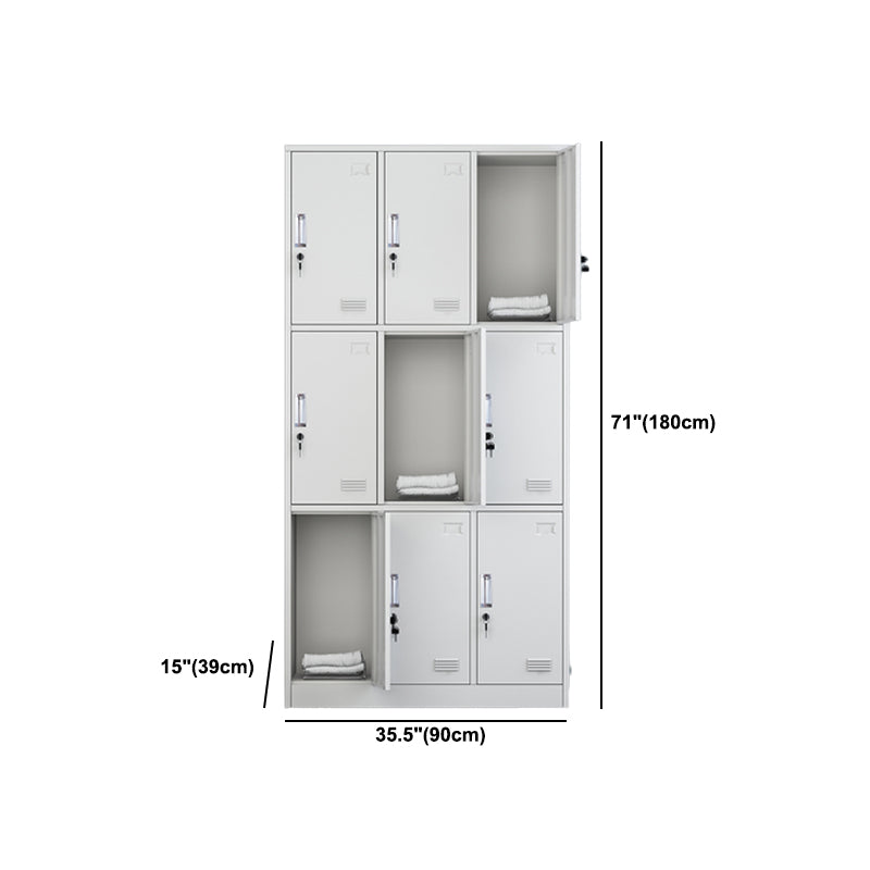 Grey Steel Wardrobe Armoire Contemporary Hinged Wardrobe Cabinet