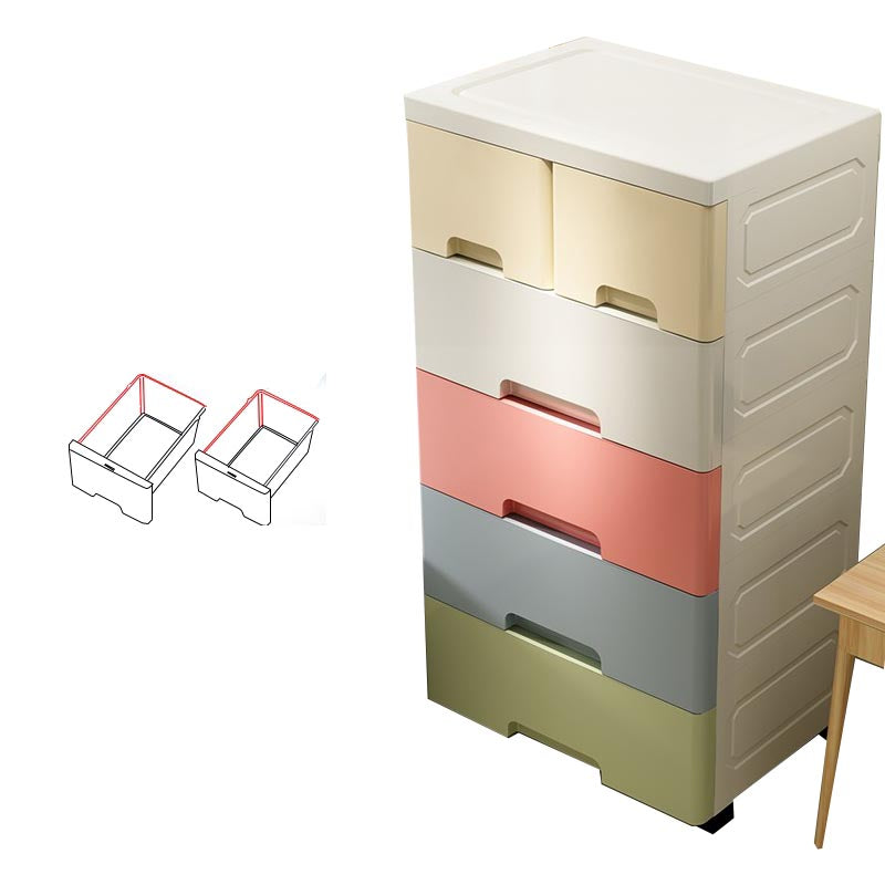 Contemporary 6-drawer Storage Cabinet Plastic Wardrobe Armoire