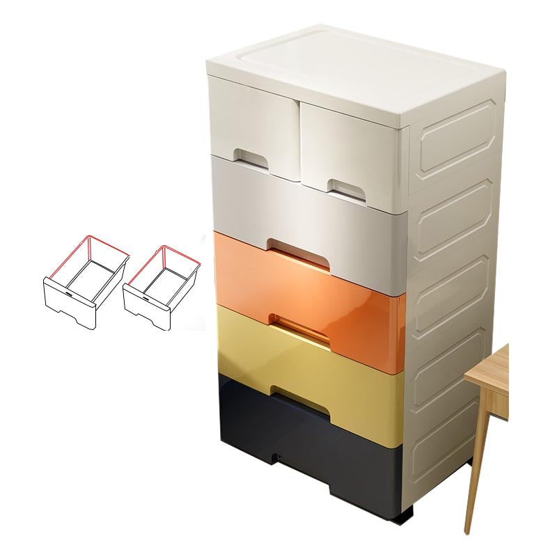 Contemporary 6-drawer Storage Cabinet Plastic Wardrobe Armoire
