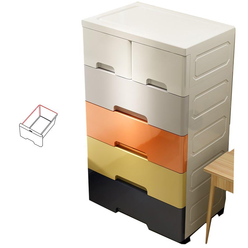 Contemporary 6-drawer Storage Cabinet Plastic Wardrobe Armoire