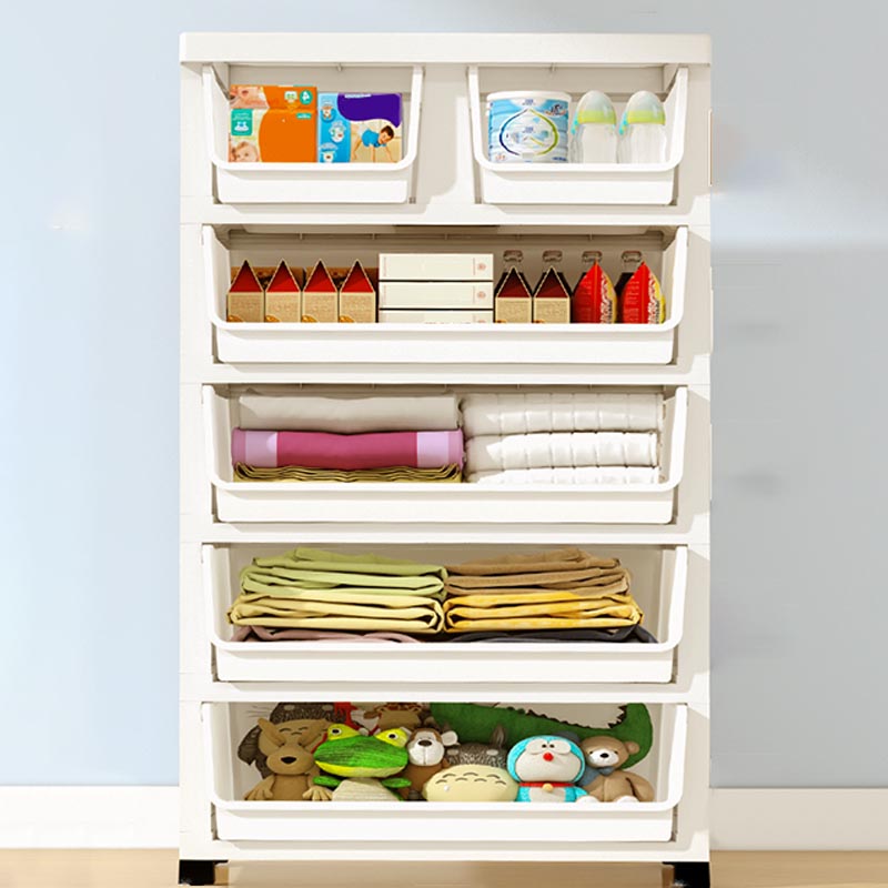 Contemporary 6-drawer Storage Cabinet Plastic Wardrobe Armoire