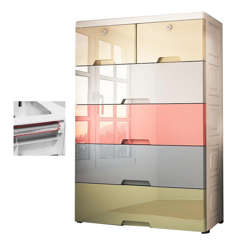 Contemporary 6-drawer Storage Cabinet Plastic Wardrobe Armoire