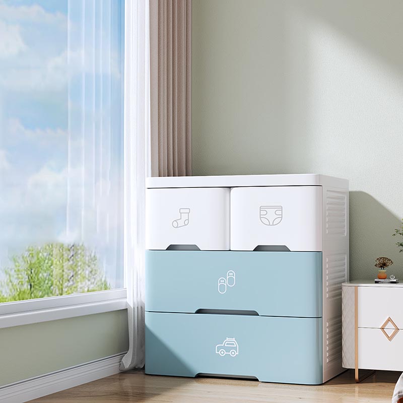 Plastic Storage Cabinet with Drawer Modern Wardrobe Armoire for Bedroom