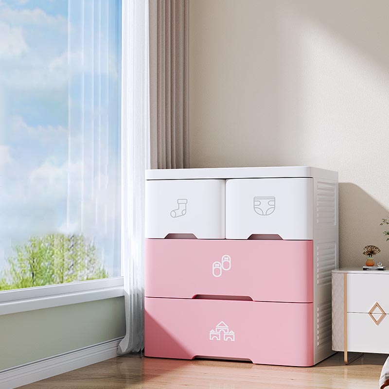 Plastic Storage Cabinet with Drawer Modern Wardrobe Armoire for Bedroom