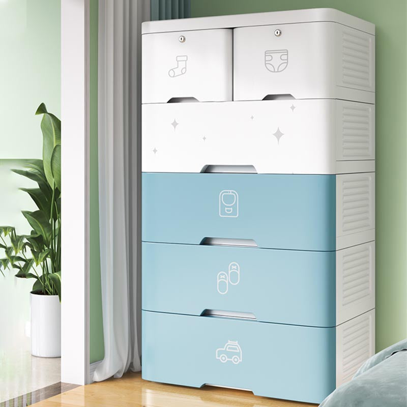 Plastic Storage Cabinet with Drawer Modern Wardrobe Armoire for Bedroom