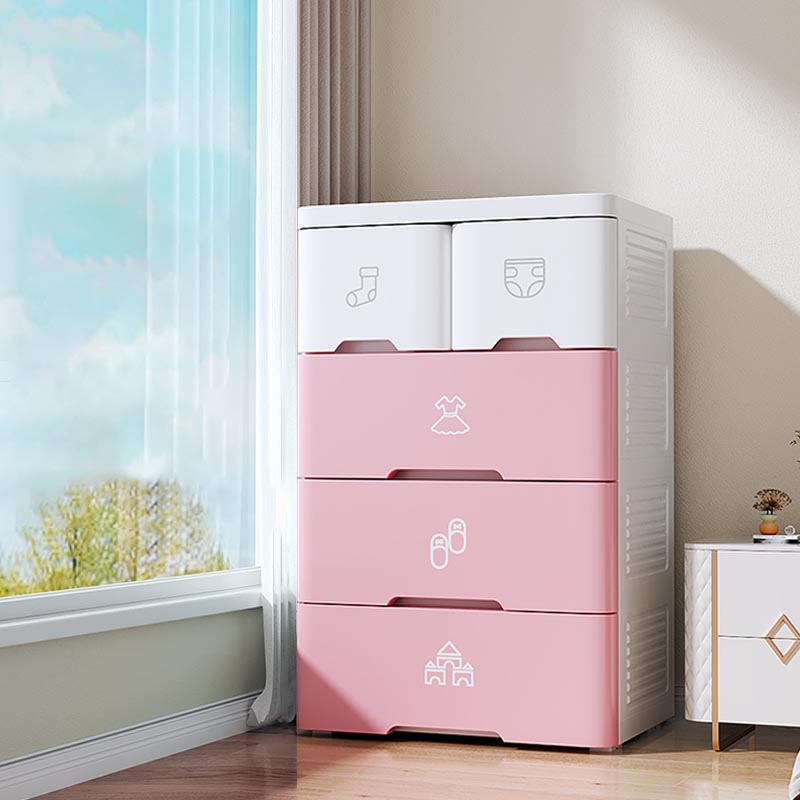 Plastic Storage Cabinet with Drawer Modern Wardrobe Armoire for Bedroom