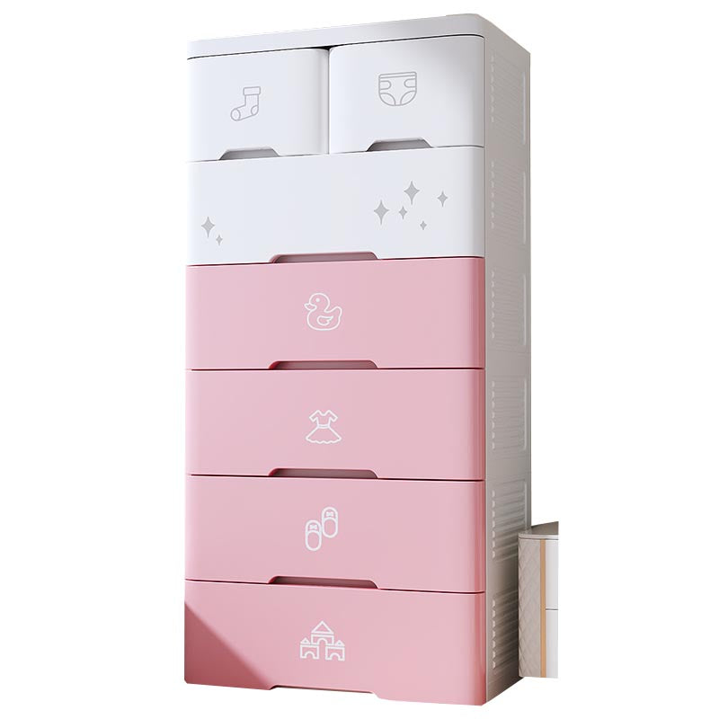 Plastic Storage Cabinet with Drawer Modern Wardrobe Armoire for Bedroom