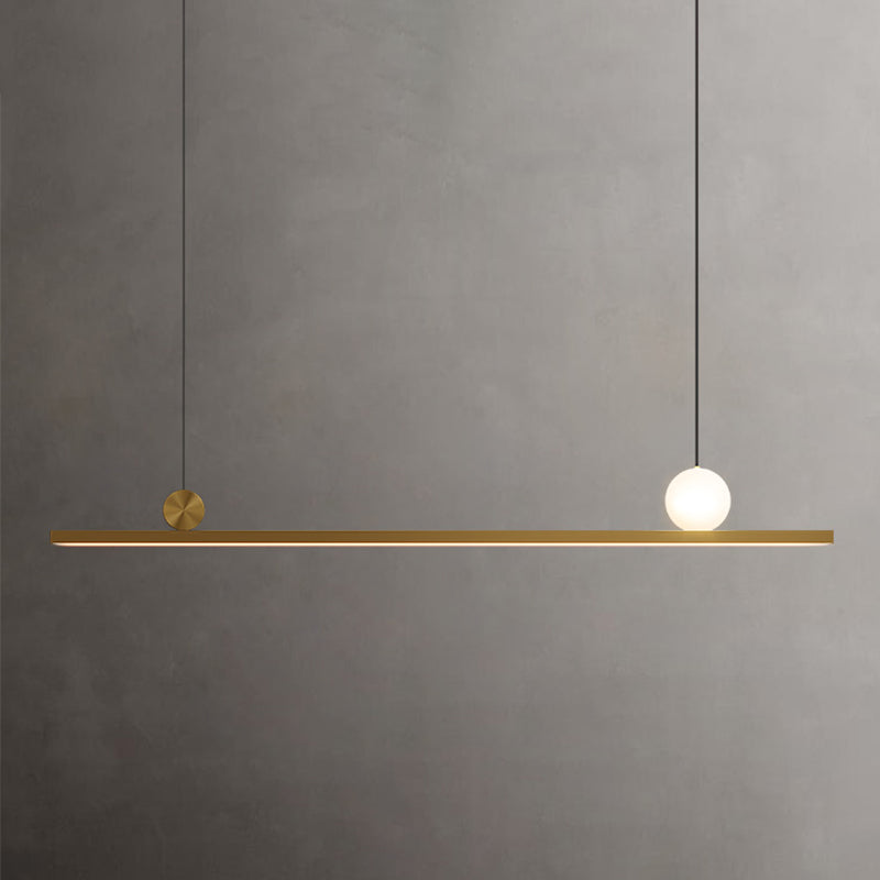 Modern 2-Light Kitchen Pendant Lights Linear Metal Island Light Fixtures