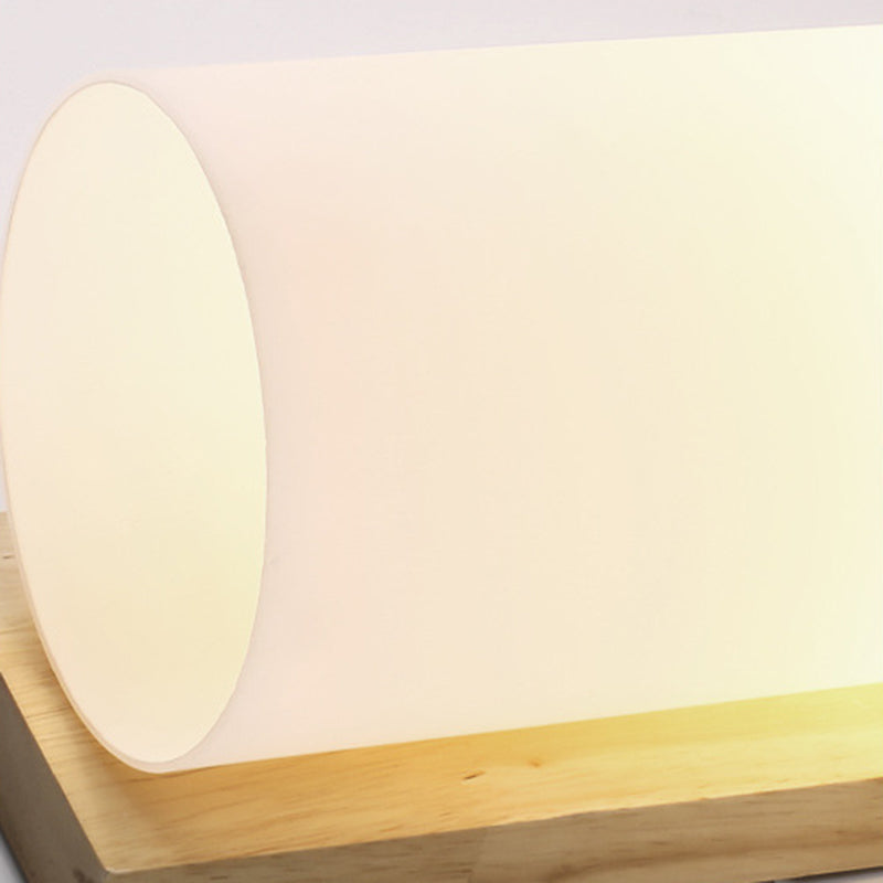 1-Light Wall Sconce Modern Style Wood Wall Lighting for Bedroom