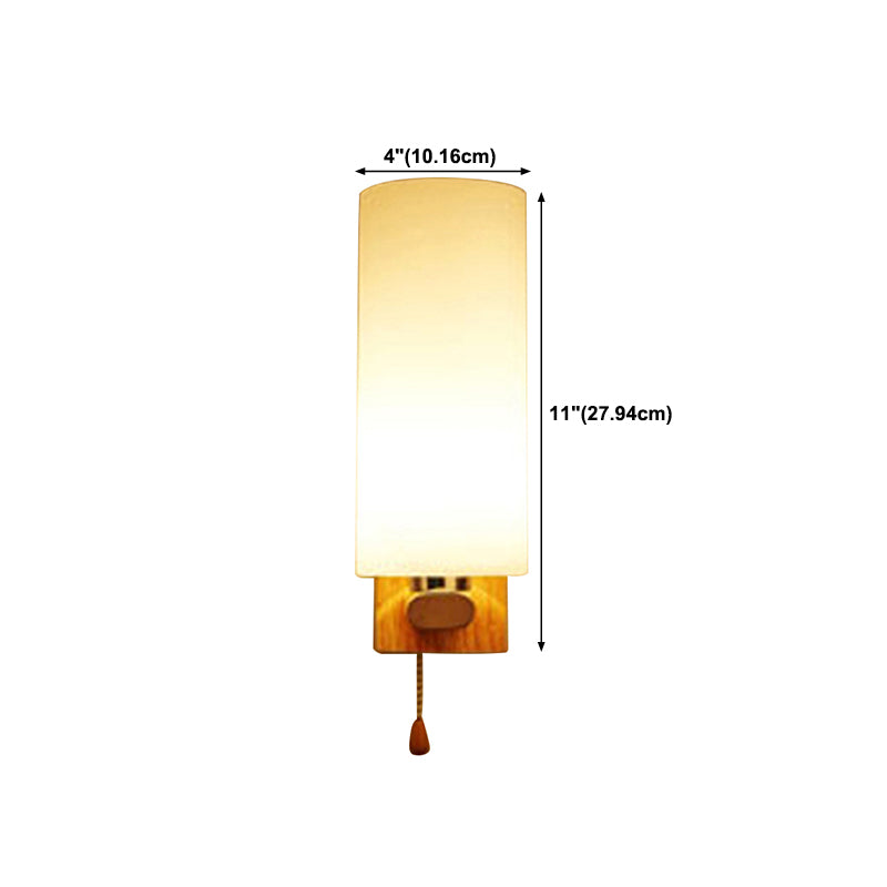 1-Light Wall Sconce Modern Style Wood Wall Lighting for Bedroom