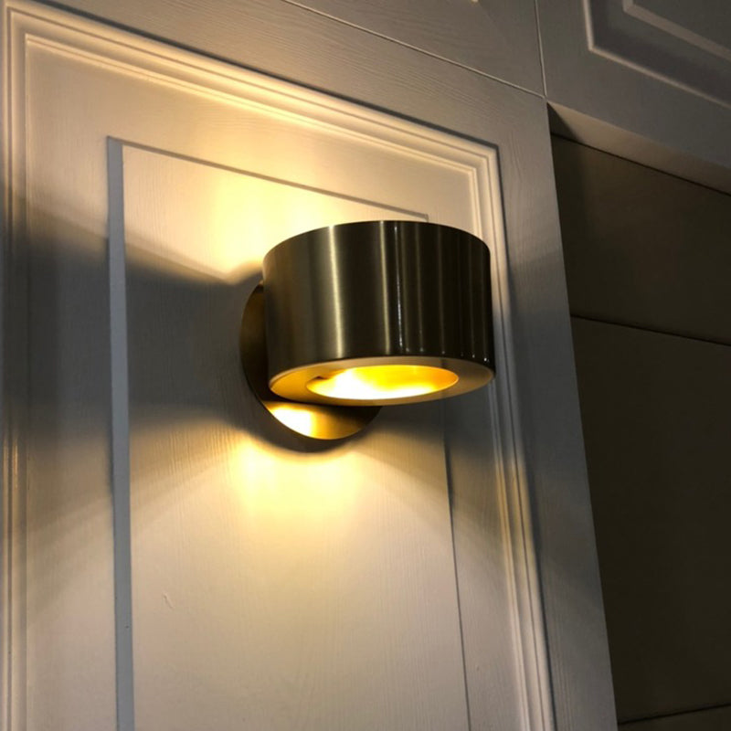 Gold Cylinder Sconce Light Fixtures Modern Style Metal 5 Lights Wall Mount Lamp