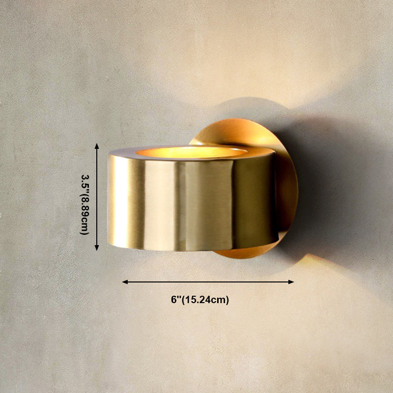 Gold Cylinder Sconce Light Fixtures Modern Style Metal 5 Lights Wall Mount Lamp