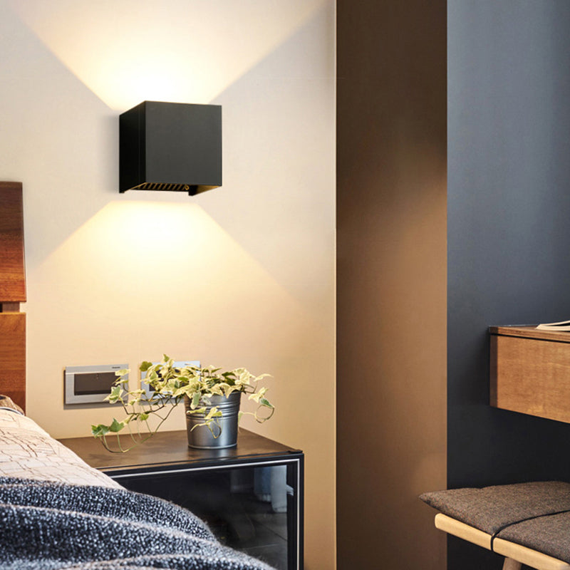 Square Shade 2 Lights Metal Wall Lighting Modern Style Wall Light Fixtures