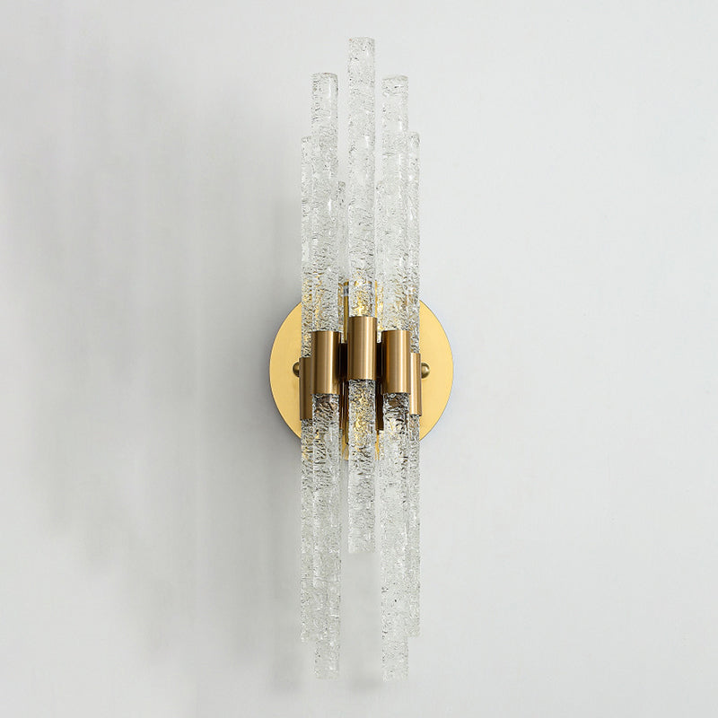 Unique Shade Multi Lights Wall Sconce Modern Style Crystal Wall Mount Light Fixture in Brass