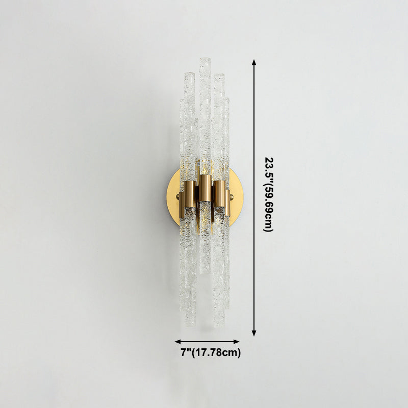 Unique Shade Multi Lights Wall Sconce Modern Style Crystal Wall Mount Light Fixture in Brass