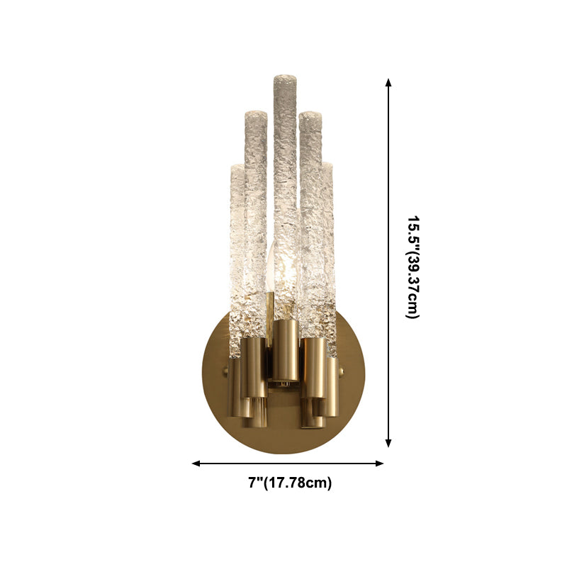 Unique Shade Multi Lights Wall Sconce Modern Style Crystal Wall Mount Light Fixture in Brass