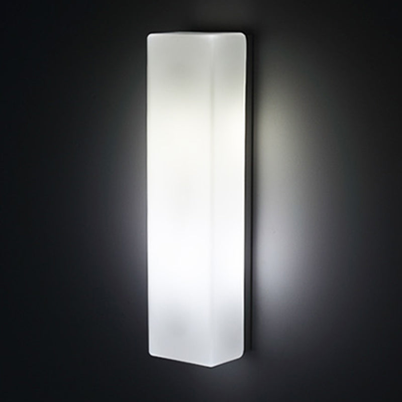 Glass Rectangular Wall Sconce Lights Modern Style 2 Lights Wall Mounted Lamps in White
